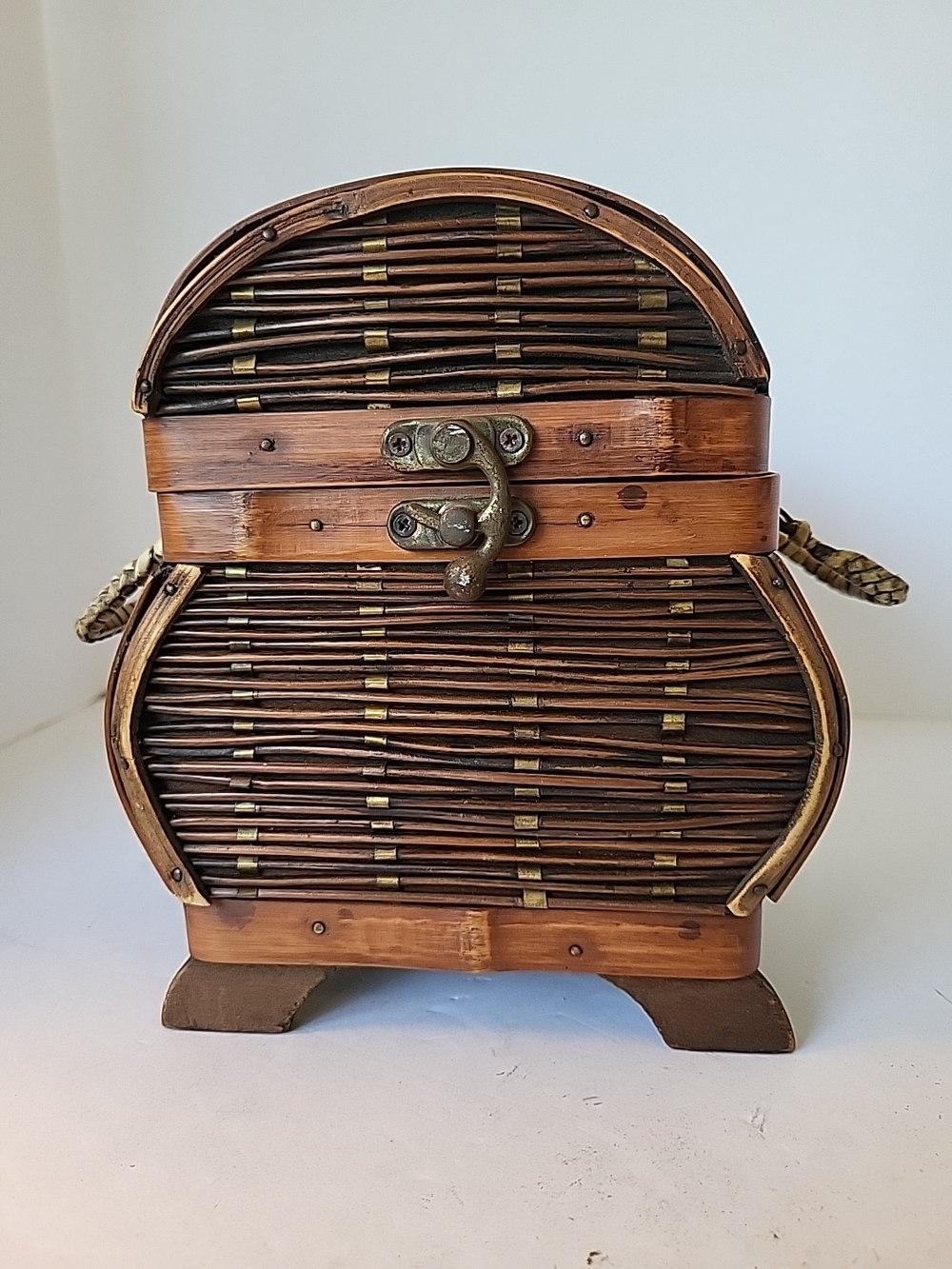 The Bombay Company Woven Bamboo Mini Arch Chest